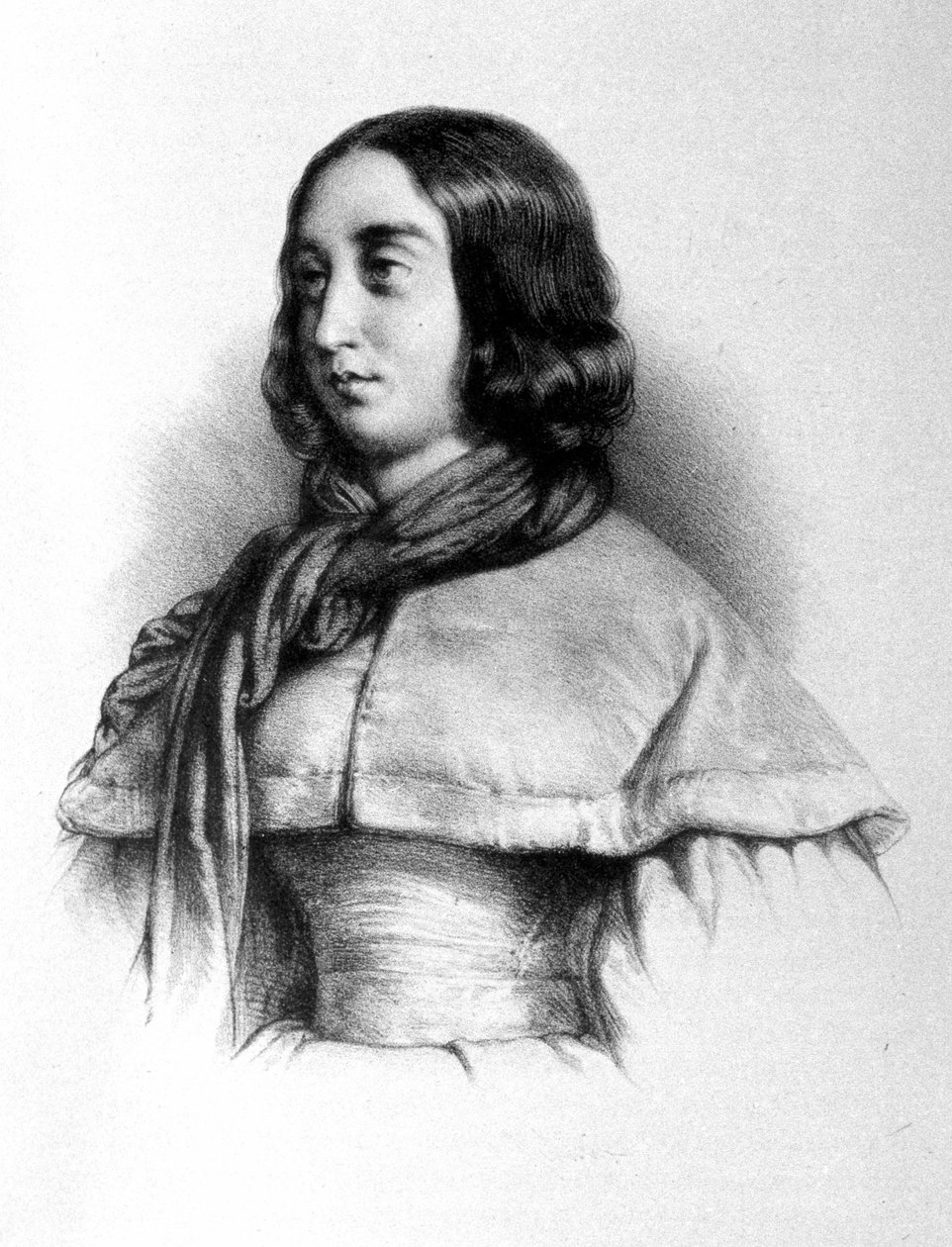 George Sand 肖像（Aurore Dupin，Baronne Dudevant）（1804-1876 年）。 作者 未知艺术家