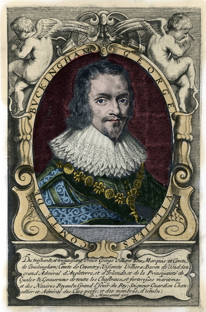 George Villiers 肖像 (1592-1628) 白金汉公爵 17 世纪版画 作者 未知艺术家
