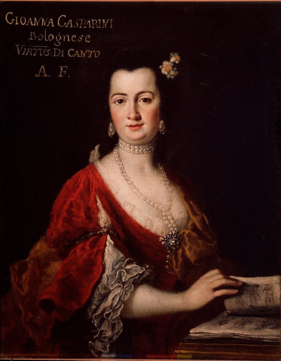 Giovanna Gasparini (1717-?) 意大利歌手匿名绘画的肖像。 18世纪。 博洛尼亚，民间音乐书目博物馆。 作者 未知艺术家