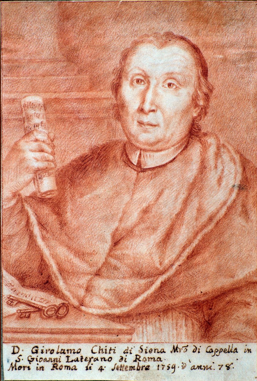 Girolamo Chiti di Siena (1679-1759)的肖像，意大利教堂大师（kapellmeister）的雕像。18世纪。博洛尼亚，civico Museo博物馆 作者 未知艺术家