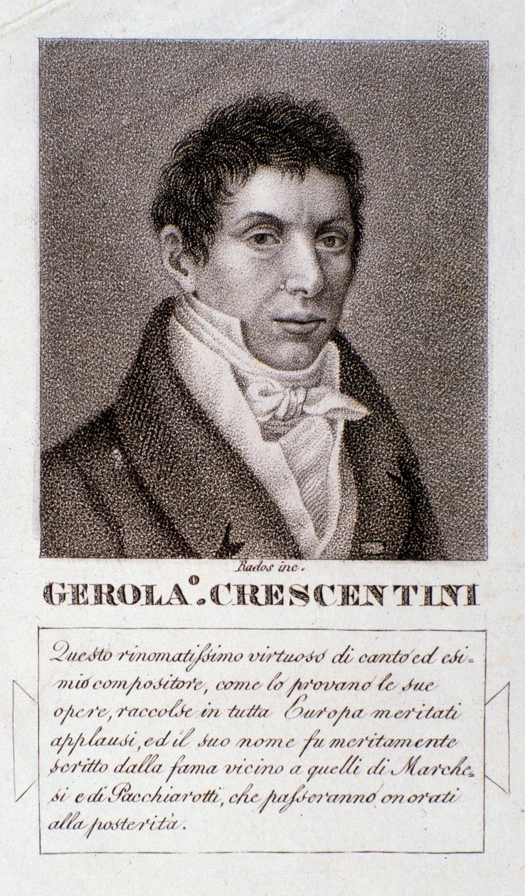 Girolamo Crescentini 的肖像（雕刻） 作者 未知艺术家