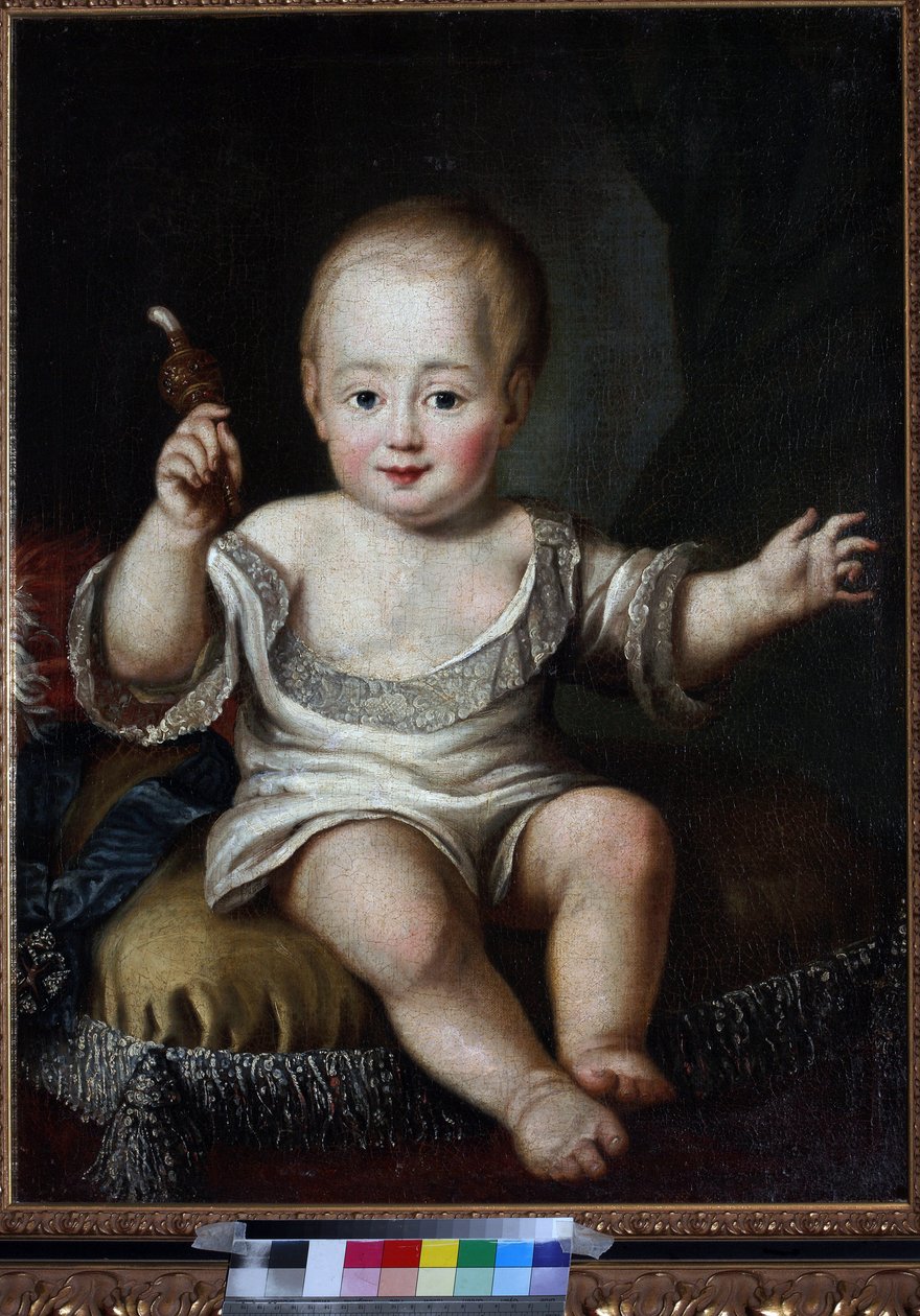 Portrait of Grand Duke Alexander Pavlovich of Russia (1777-1825) as Baby, Anonymous. Oil on canvas, End of 1770s 作者 未知艺术家