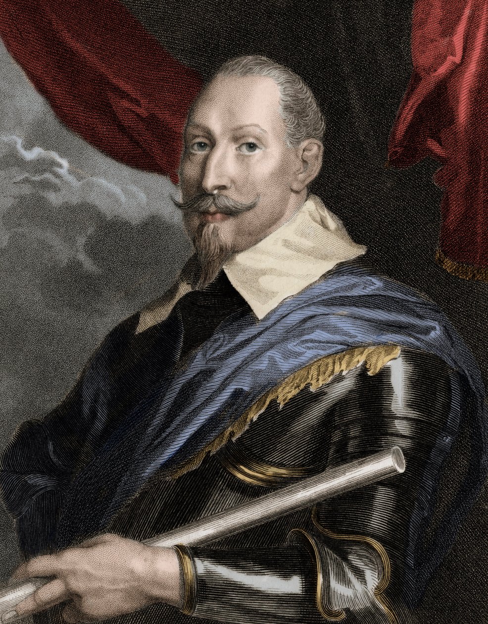 古斯塔夫·阿道夫二世 (Gustave Adolphe) (1594-1632) 的肖像，瑞典国王-古斯塔夫·阿道夫二世 1594-1632，瑞典国王 1611-1632-雕刻-19 世纪 作者 未知艺术家