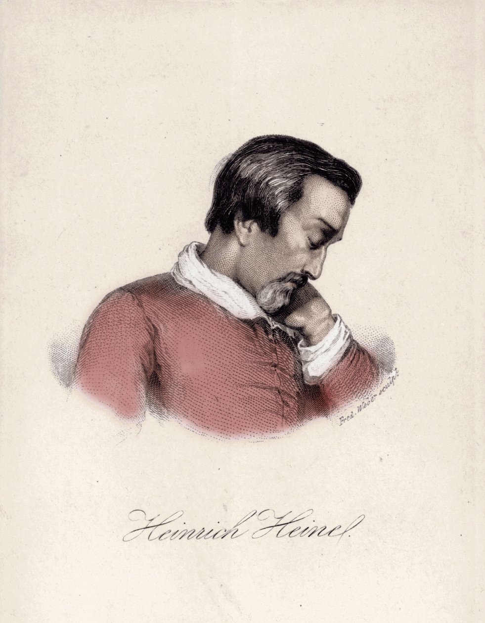 海因里希·海涅（Heinrich Heine，1797-1856）的肖像，德国作家。 作者 未知艺术家