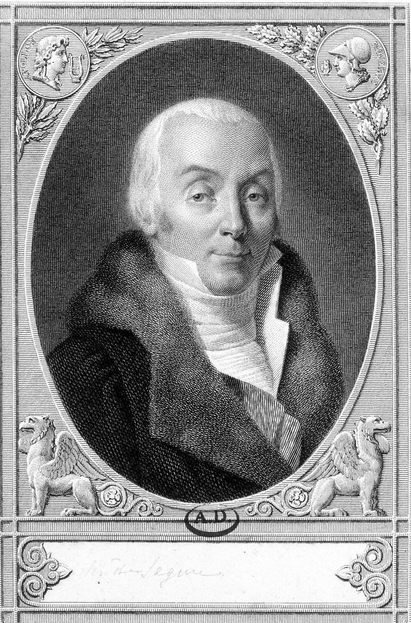 Henri Philippe Marquis de Ségur (1724-1801) 的肖像，他是法国元帅和路易十六时期的战争大臣。 18 世纪的雕刻。 作者 未知艺术家