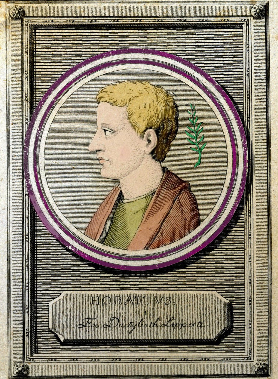 贺拉斯（Horace）（公元前65-8年），拉丁诗人的肖像。 作者 未知艺术家