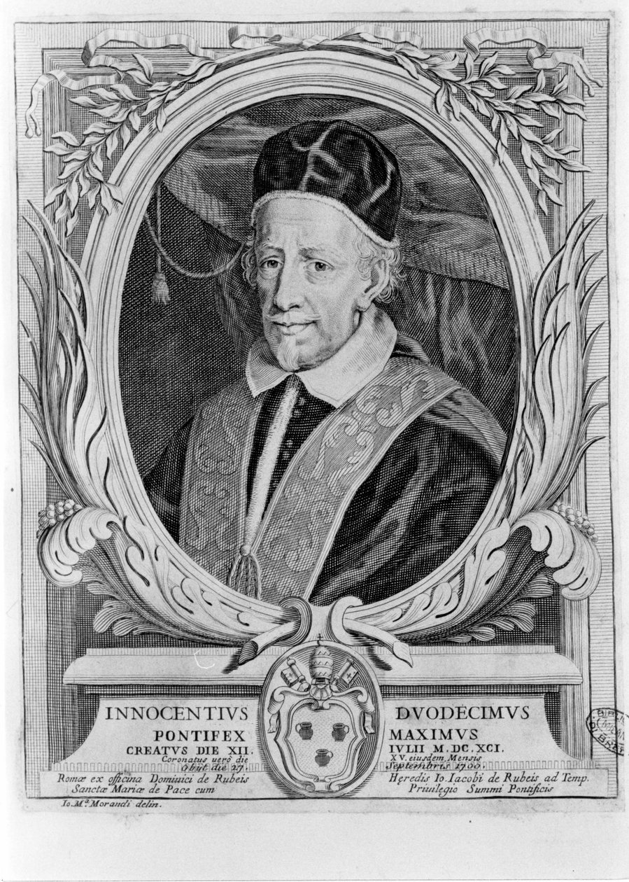 英诺森十二 (1615 - 1700) 的肖像。 作者 未知艺术家