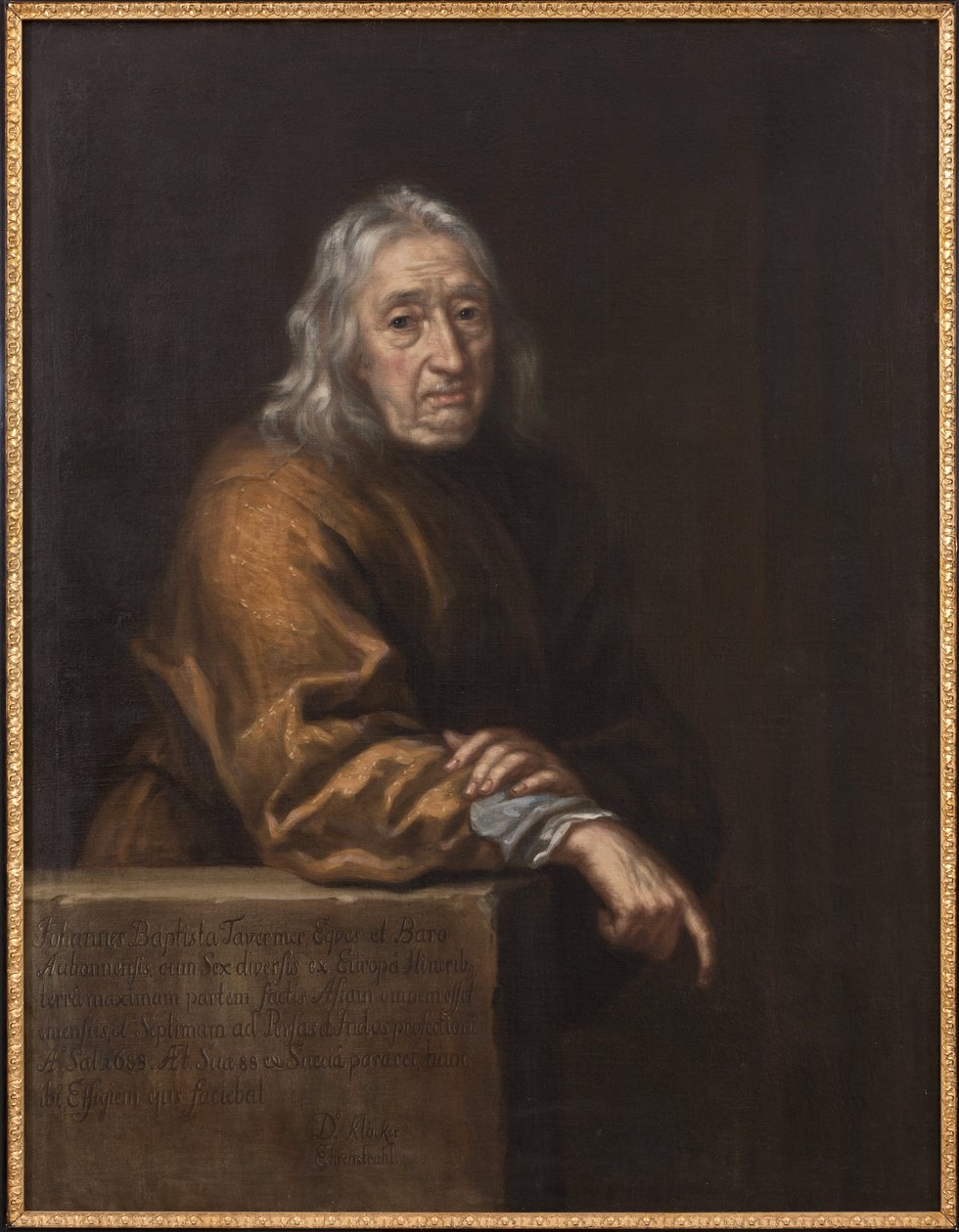 让-巴蒂斯特 (Jean Baptiste) Tavernier (1605-1689) 的肖像，由 Ehrenstrahl、David Klocker (1629-1698) 绘制。 布面油画 作者 未知艺术家