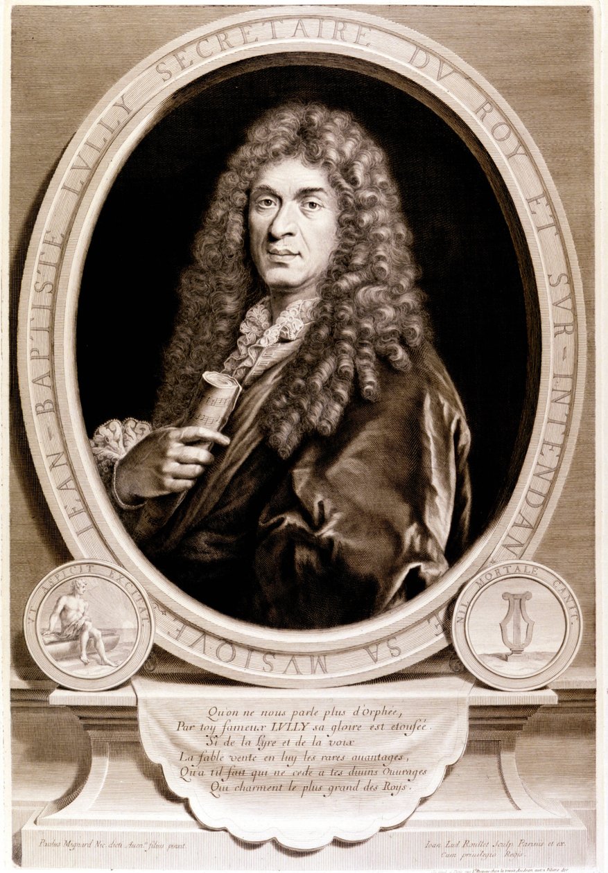 让-巴蒂斯特-卢利（Giovanni Battista Lulli）（1632-1687）的肖像。 作者 未知艺术家