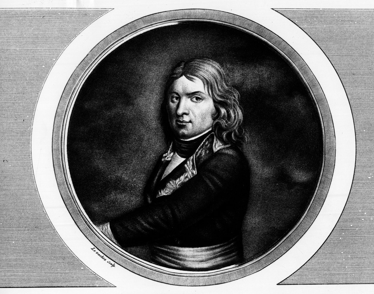 Jean Etienne Championet，法国将军（1762-1800 年）的肖像。 版画《法国大革命历史画作全集，三卷》。””1804 年。 作者 未知艺术家