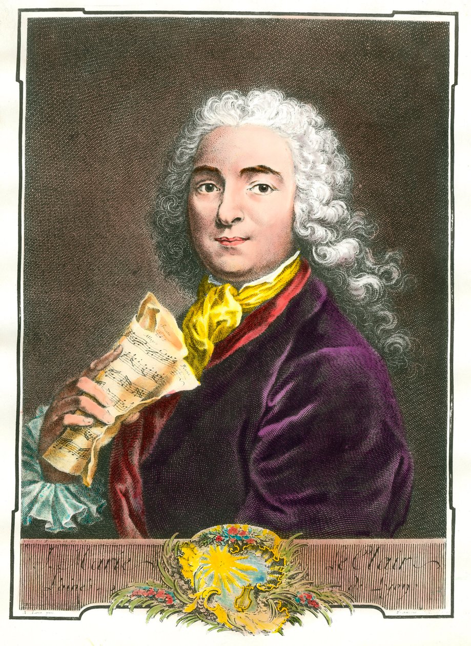 Jean Marie Leclair (1697-1764) 音乐家、作曲家和国王房间芭蕾舞大师的肖像。 18 世纪的雕刻。 私人收藏 作者 未知艺术家