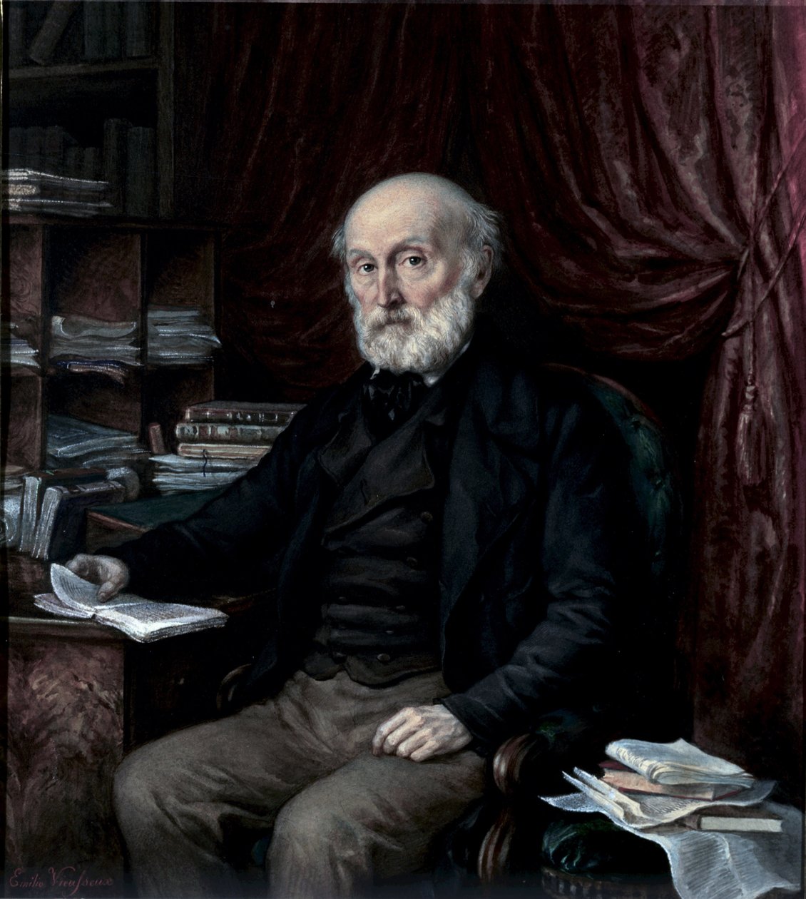 Portrait of Jean Pierre Vieusseux (1779-1863), culture lover and businessman, founder of the Florentine Reading Cabinet Anonymous painting of the 19th century 作者 未知艺术家