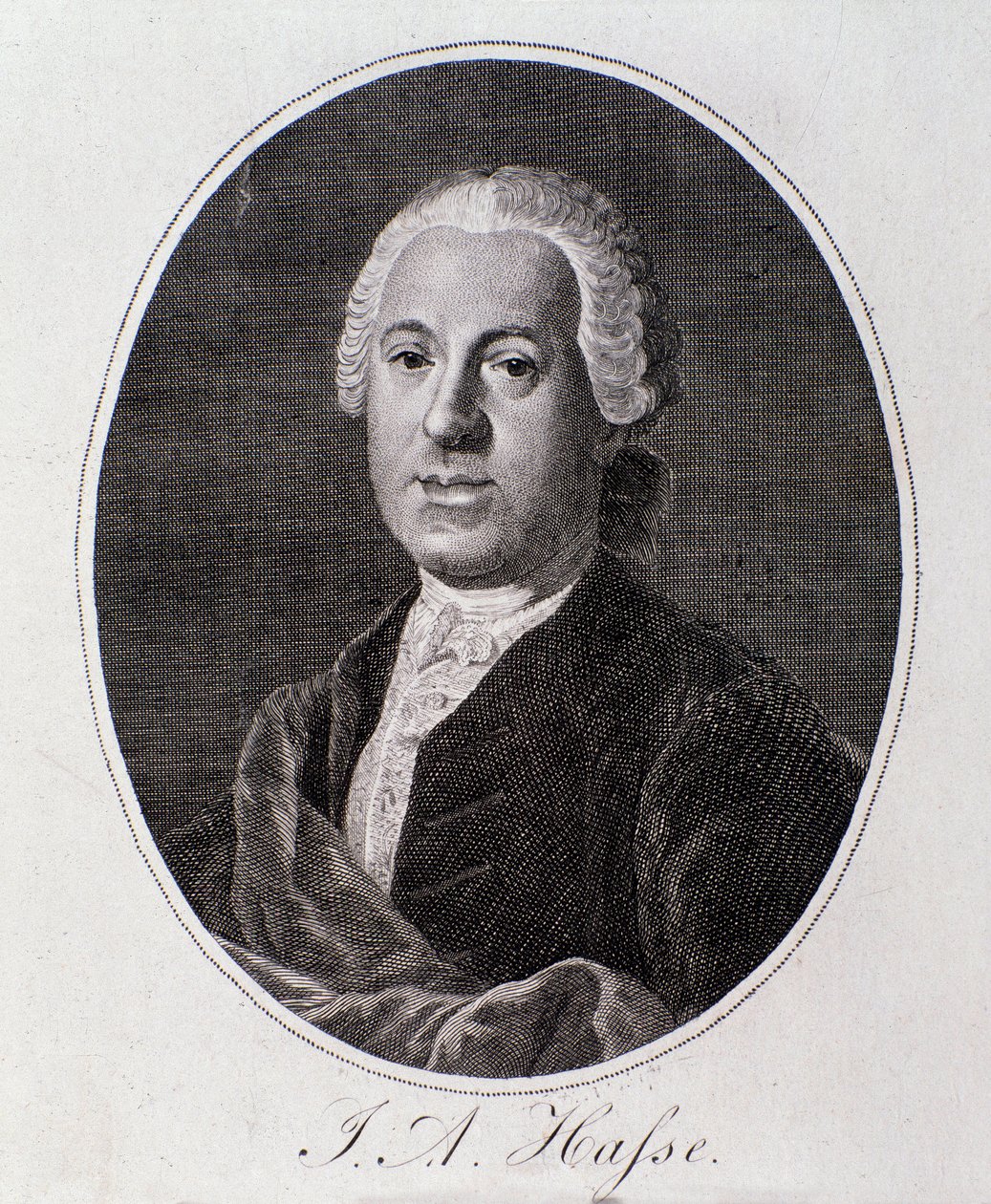 约翰·阿道夫·哈塞 (Johann Adolf Hasse) 的肖像 (雕刻) 作者 未知艺术家