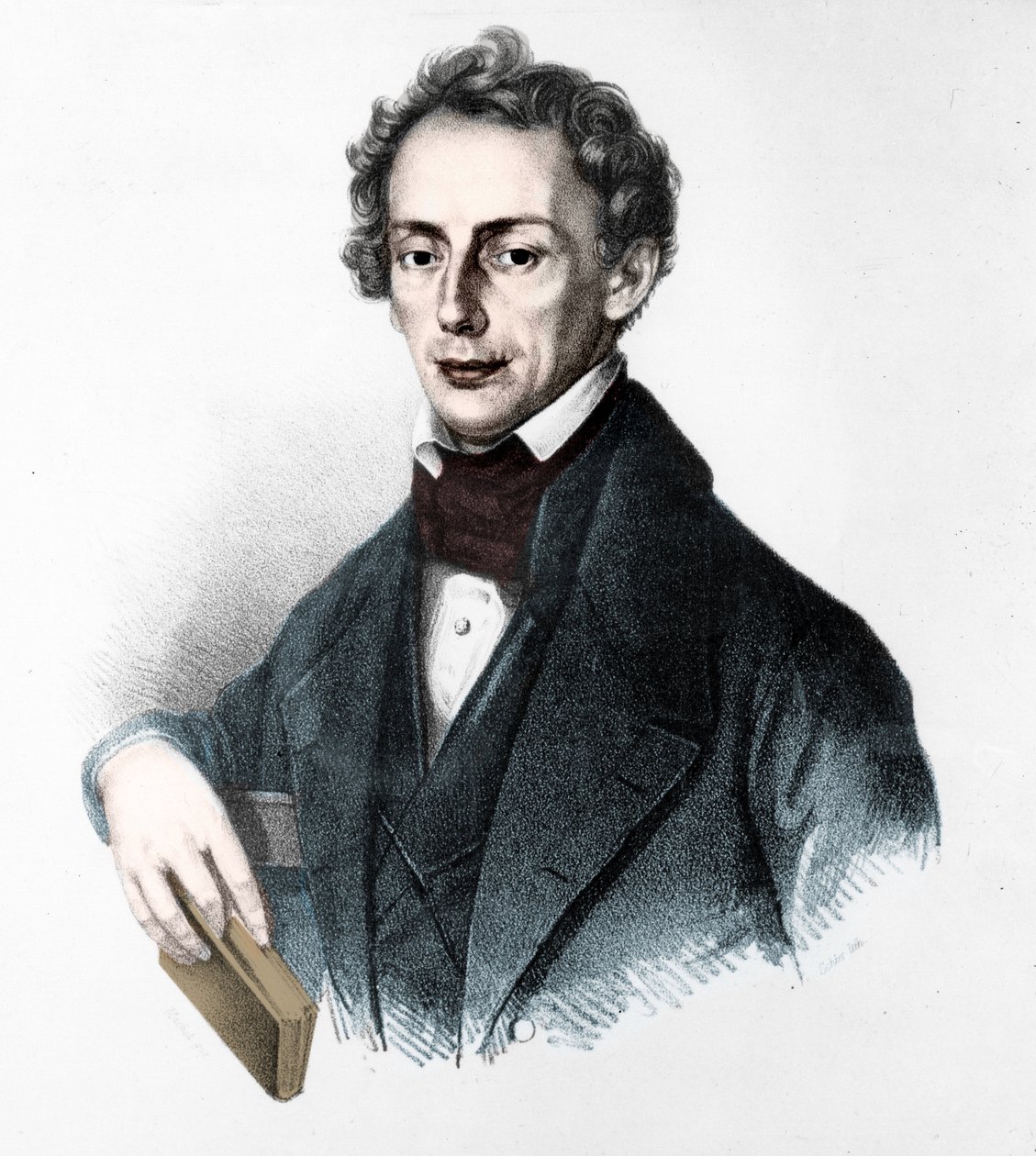 约翰-克里斯蒂安-多普勒（1803-1853）的画像。奥地利物理学家。19世纪的雕版画。 作者 未知艺术家