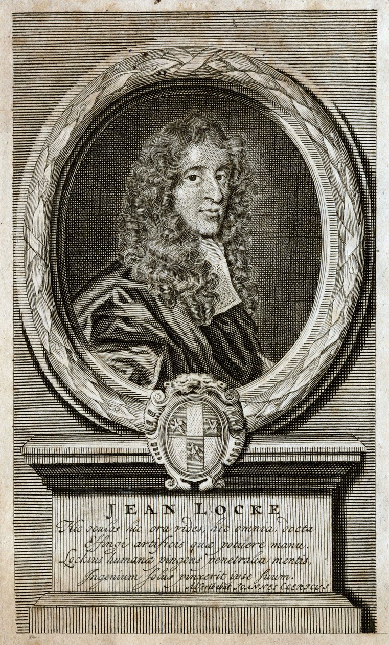 约翰洛克 (1632 - 1704)，英国哲学家的肖像。 作者 未知艺术家