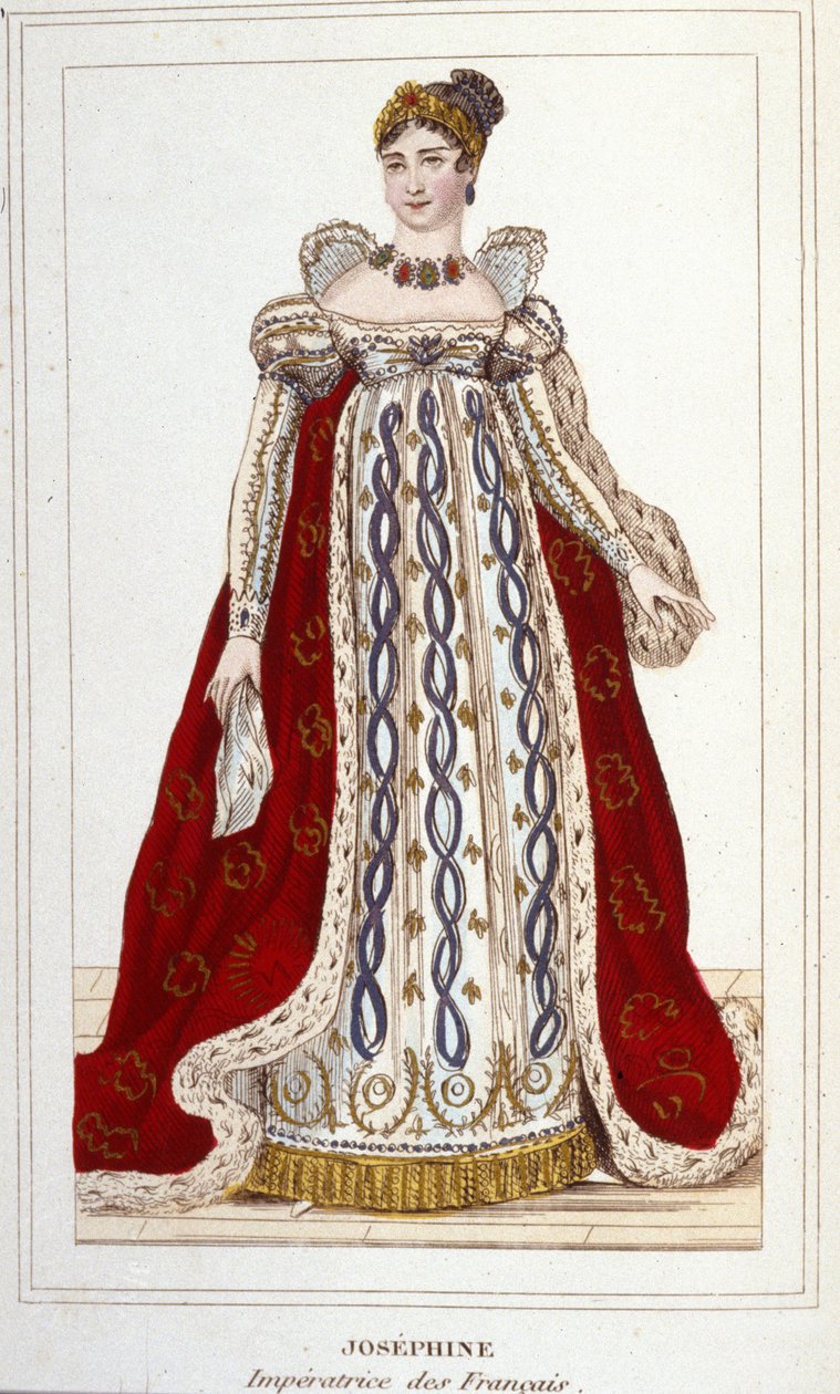 博哈奈·波拿巴 (Beauharnais Bonaparte)（1763 - 1814 年）的约瑟芬肖像，1830 年法国版画皇帝 作者 未知艺术家