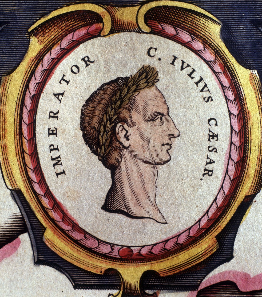 Julius Caesar（公元前 101 - 44 年）的肖像，罗马将军和政治家。 雕刻于 18 世纪末。 . 米兰。 作者 未知艺术家