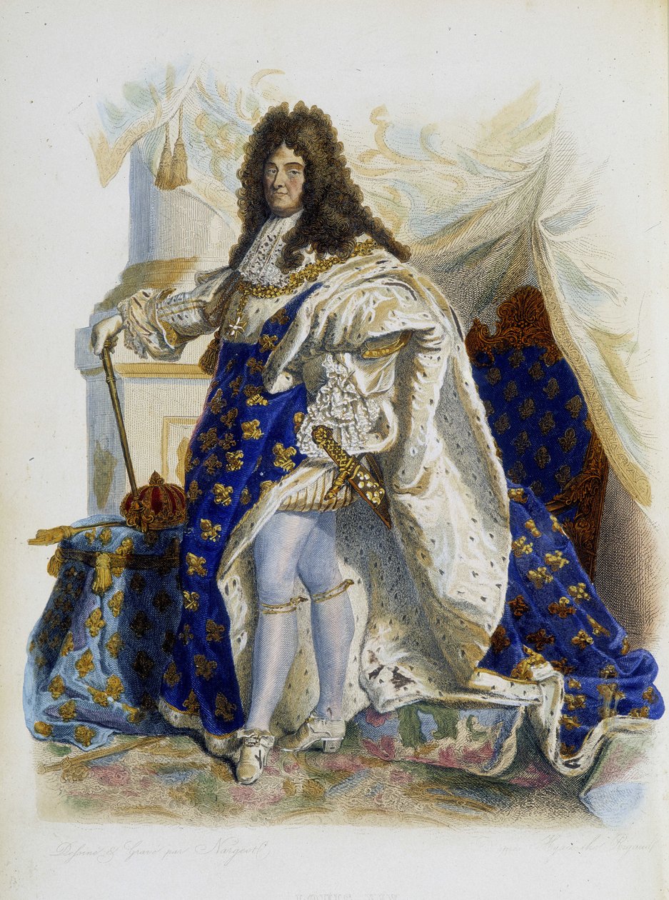 路易十四 (1638-1715) 的肖像 - 在“Le Plutarque francais”中，由 Mennechet 作者 未知艺术家