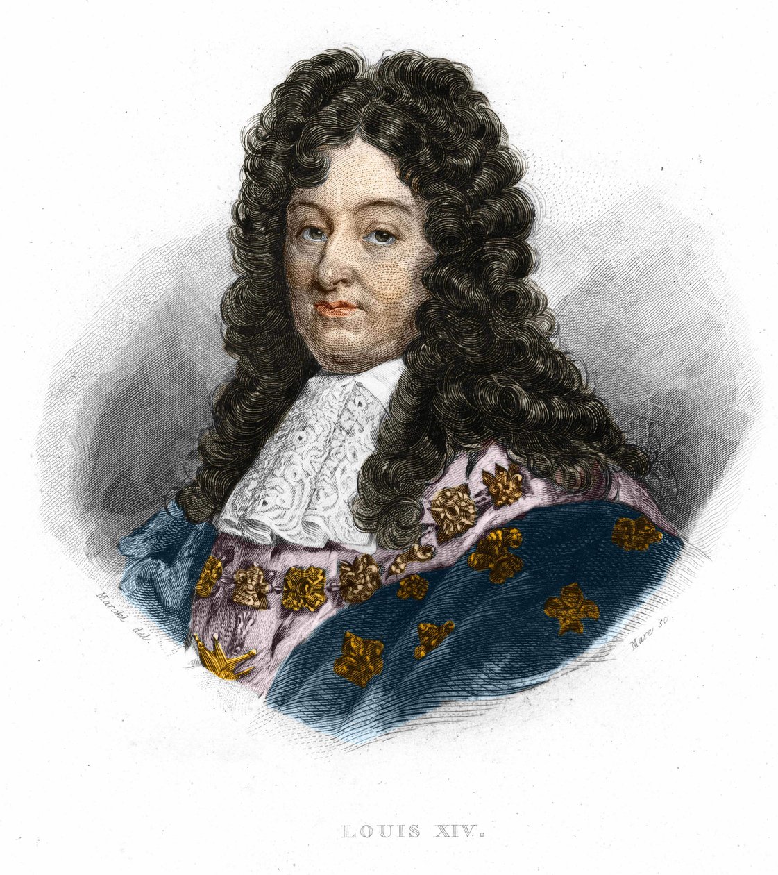 法国国王路易十四（1638-1715）的画像。 作者 未知艺术家