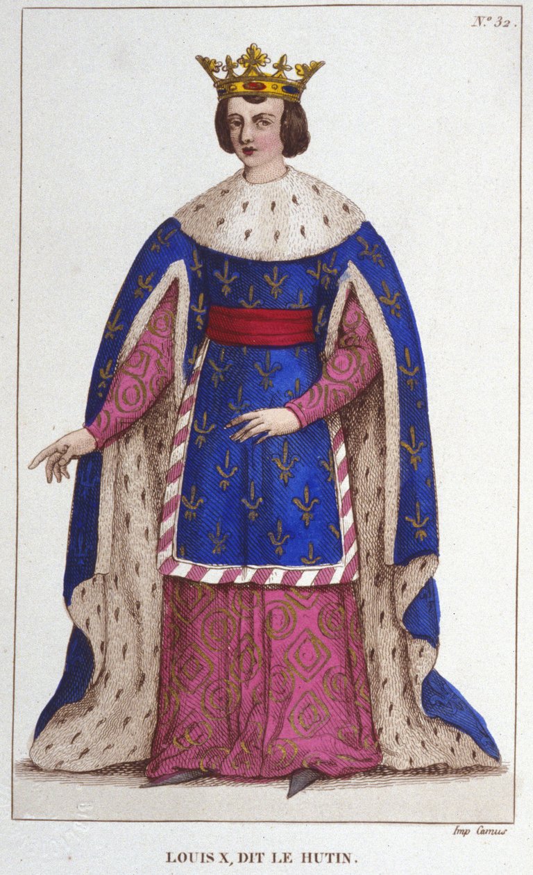 Louis X the Hutin (1289 - 1316) 的肖像，法国国王 1830 年版画 作者 未知艺术家
