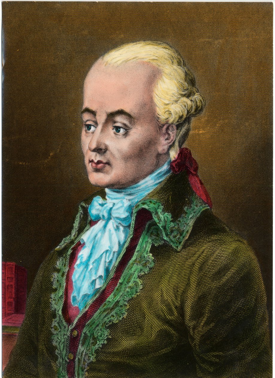 吕克·德·克拉皮尔斯 (Luc de Clapiers) 的肖像，法国道德家 Marquis de Vauvenargues (1715 - 1747)。 18 世纪的雕刻。 私人收藏。 作者 未知艺术家