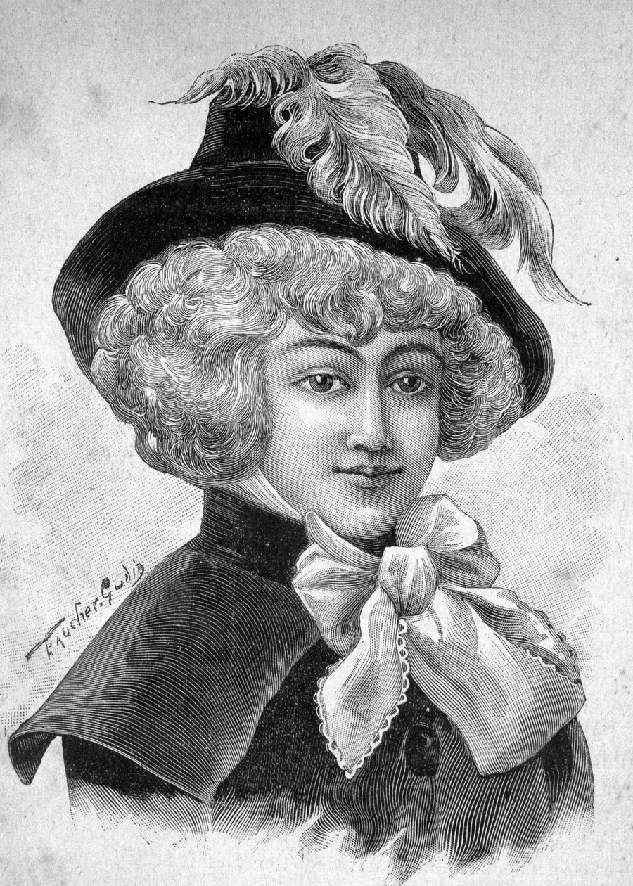 Fontenay或Teresa(Theresa或Terezia)Cabarrus女士的肖像，即Tallien(Talien)夫人，Caraman Chimay的公主(1773 - 1835)-在 "Les Contemporains "中，19世纪末，未注明。 作者 未知艺术家