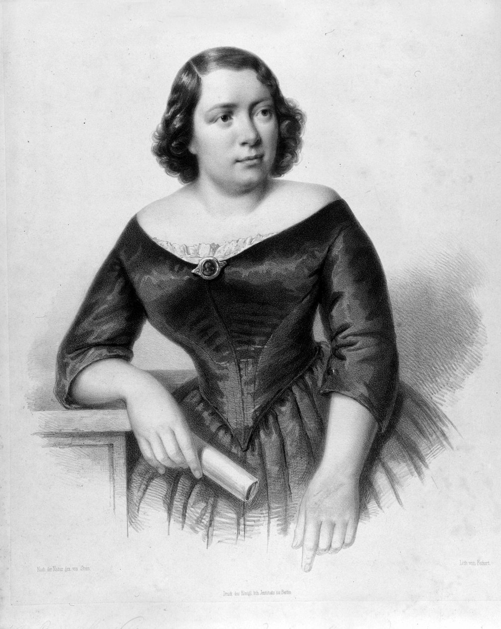 意大利女低音歌手玛丽埃塔·阿尔博尼 (Marietta Alboni) (1826-1894) 的肖像。 作者 未知艺术家
