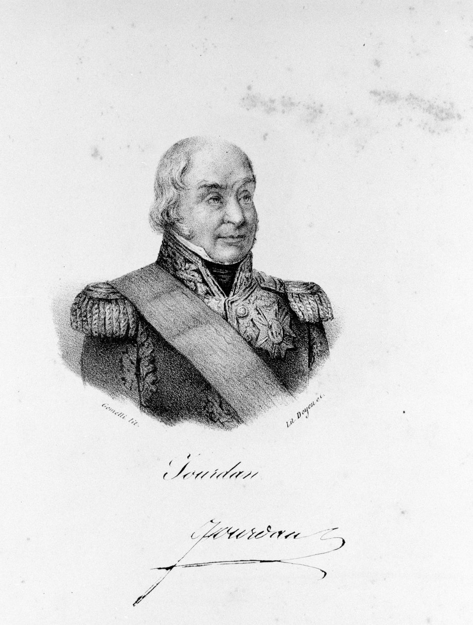 Jean Baptiste Jourdan 元帅的肖像 (1762 - 1833)。 作者 未知艺术家