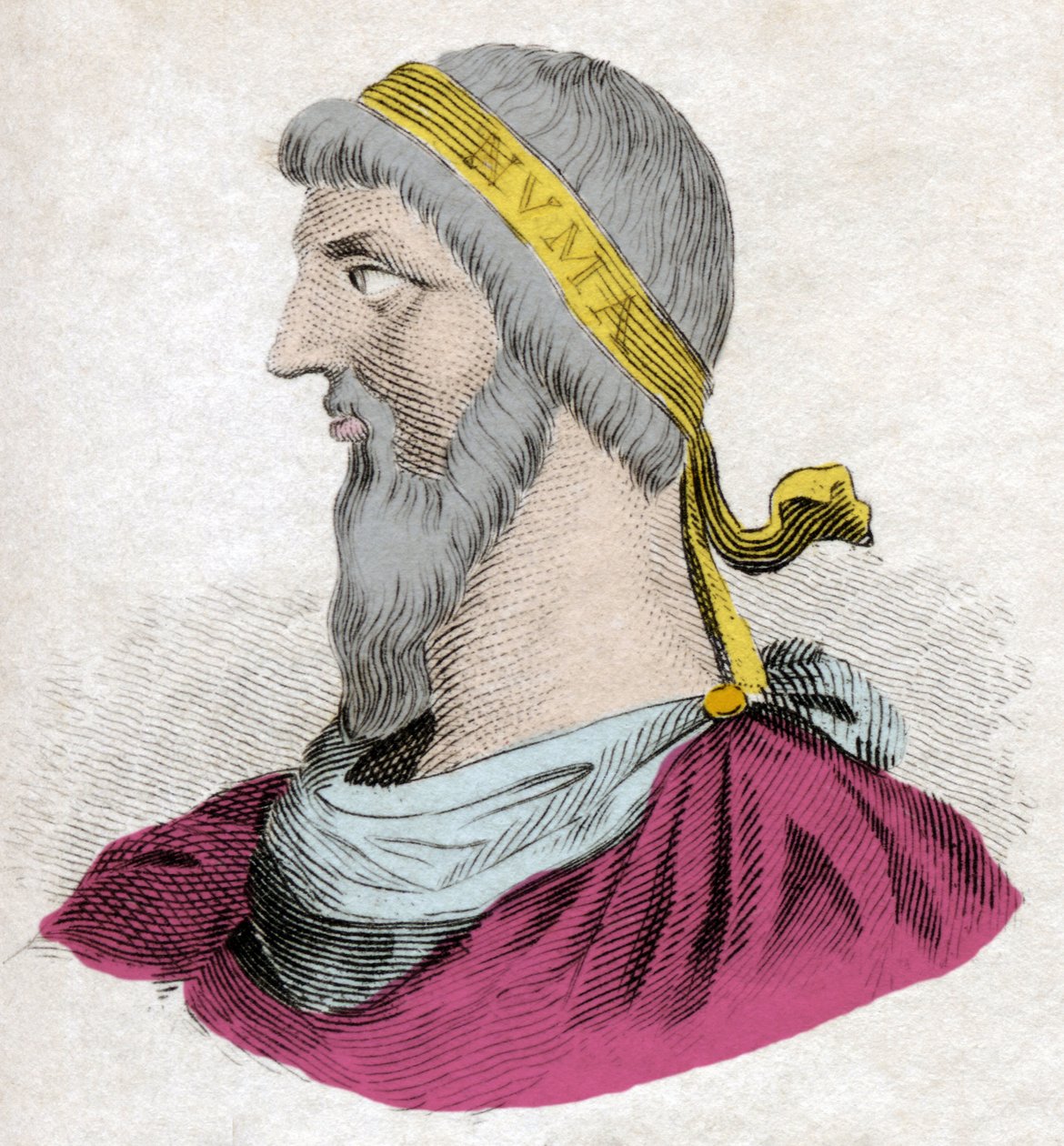 Numa Pompilius 的肖像，罗马的第二位传奇国王。 作者 未知艺术家