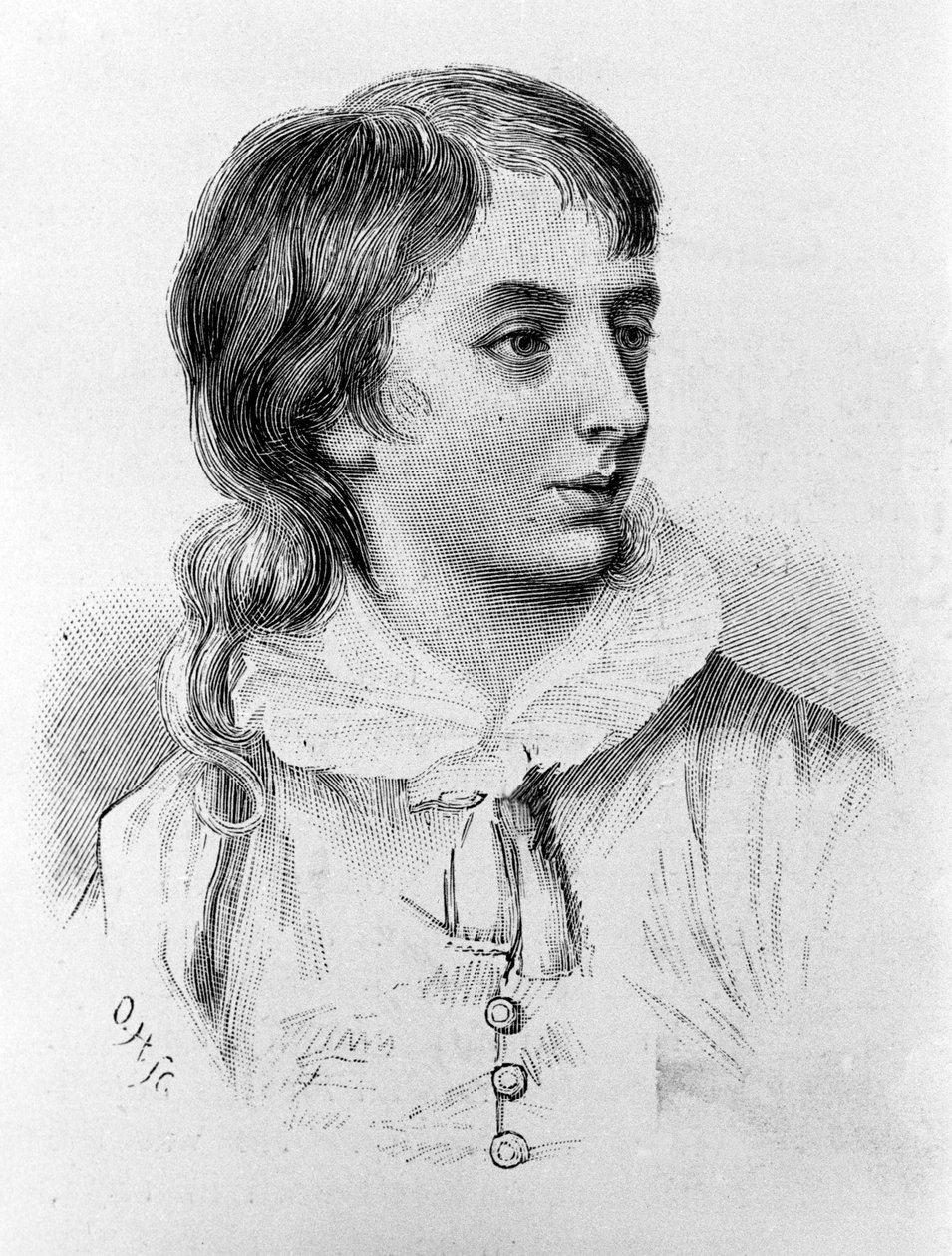 珀西-比希-雪莱（1782 - 1822）12岁时的浪漫主义英国诗人肖像。由Montpensier公爵实现。1794 作者 未知艺术家