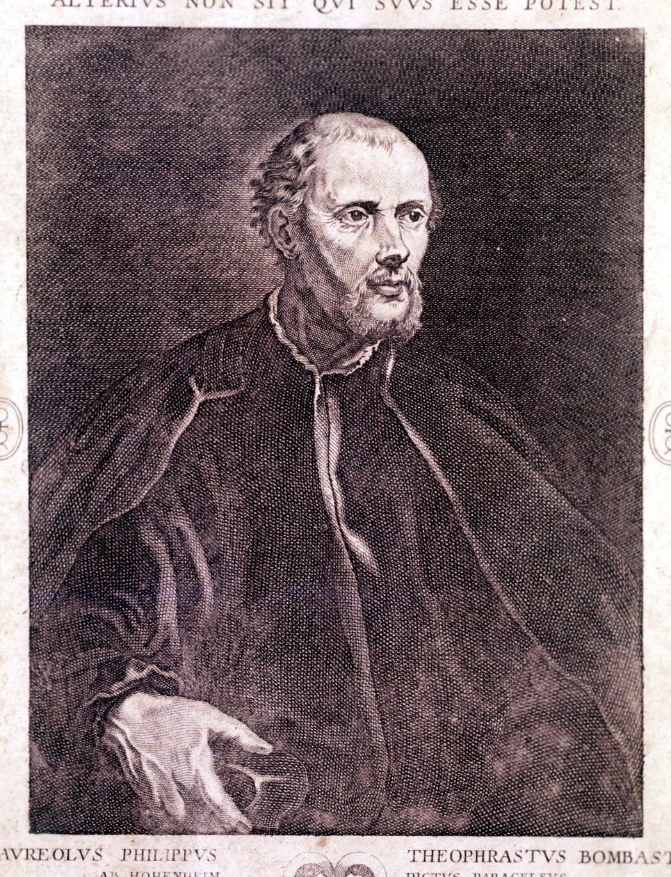 菲利普·奥雷奥勒斯 Theophrast Bombast von Hohenheim Paracelsus 的肖像 作者 未知艺术家