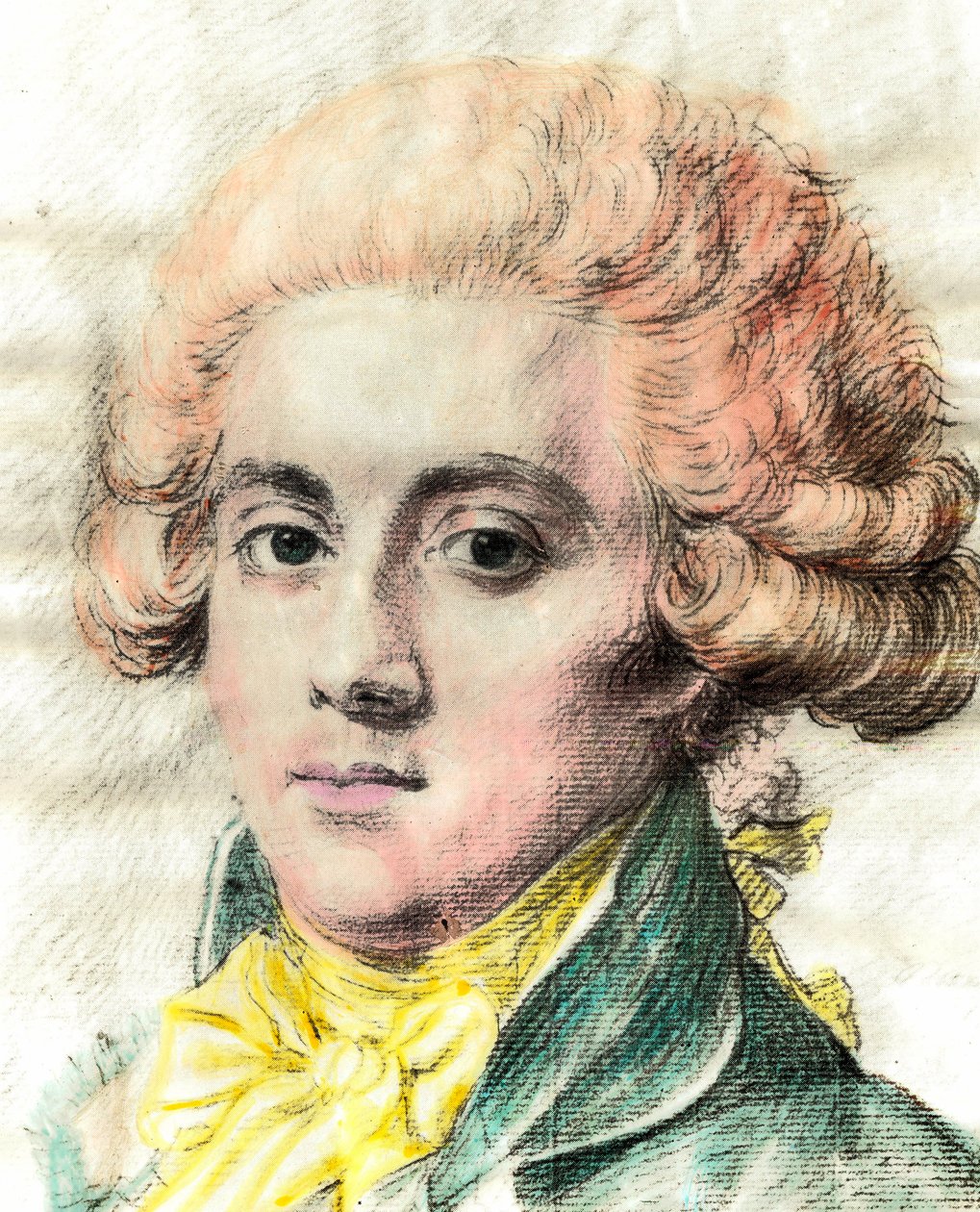 Pierre Victorien Vergniaud (1753-1793) 的肖像，法国政治家 Girondin。 18 世纪插图的细节。 凡尔赛宫。 兰比内博物馆 作者 未知艺术家