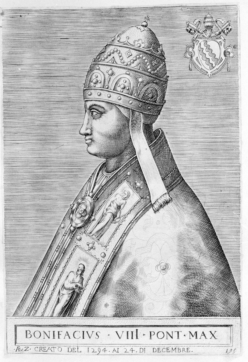 教皇博尼法斯八世的肖像 (Benedetto Caetani dit Bonifacio VIII 作者 未知艺术家