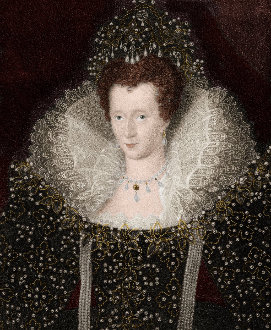 英国女王伊丽莎白·伊尔（Elizabeth）的肖像（1533-1603）伊丽莎白一世 作者 未知艺术家