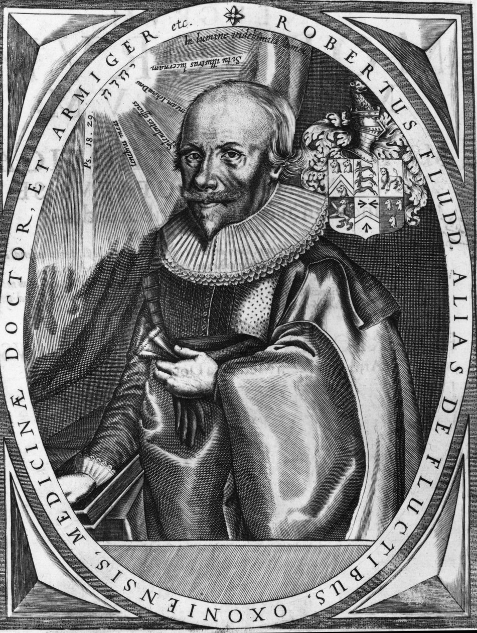 罗伯特弗拉德（1574-1637）英国医生和人文主义者的肖像。 18 世纪雕刻。 作者 未知艺术家