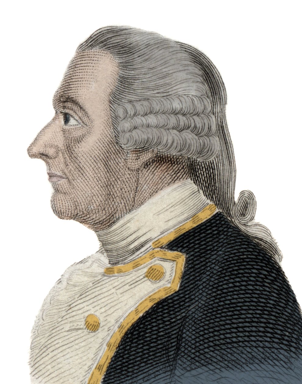 Portrait of Sir Charles Hardy (1714-1780), an English naval officer and governor of Newfoundland, Newfoundland. Engraving of the 19th century. 作者 未知艺术家