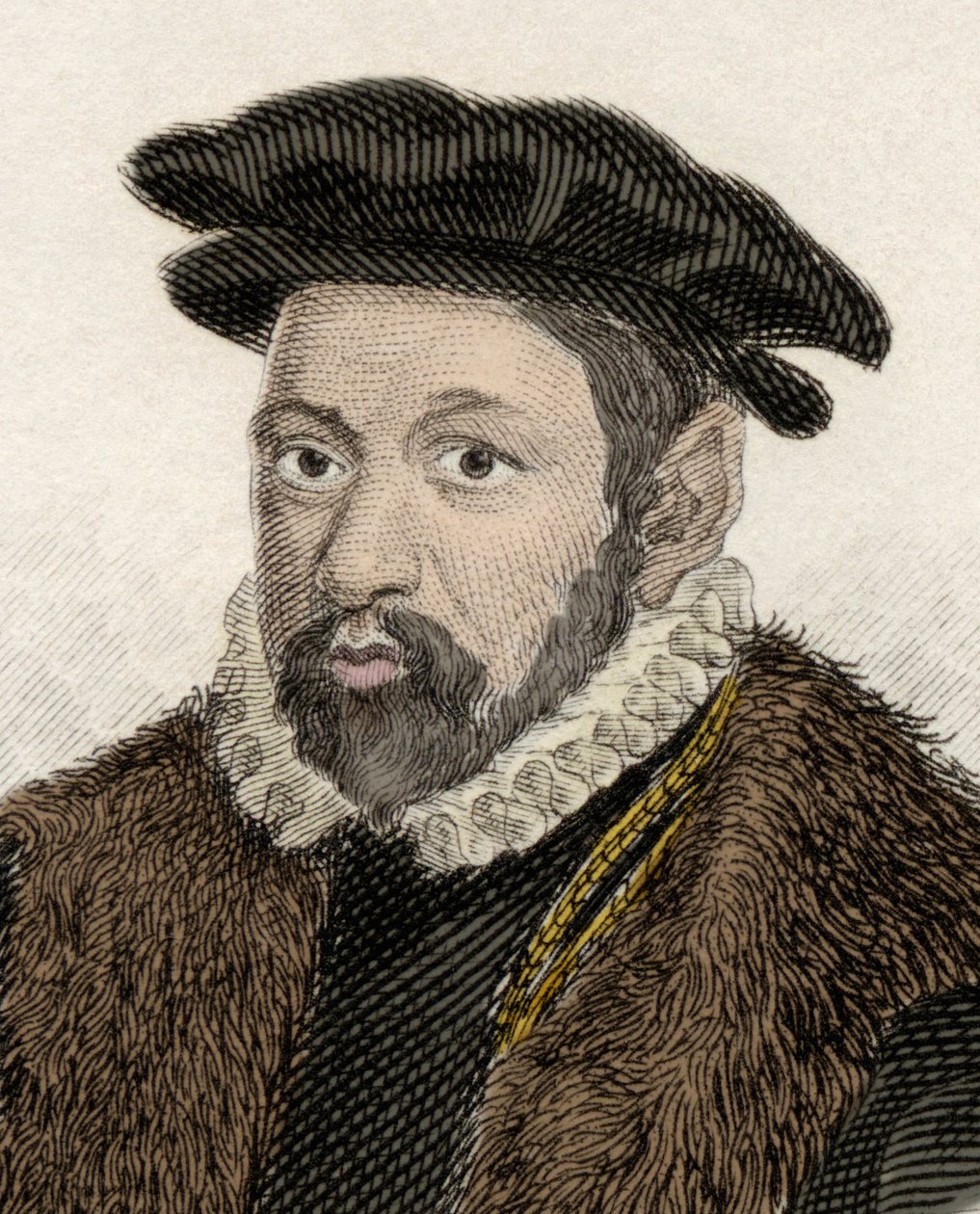 尼古拉斯-培根爵士（1510-1579）的画像，英国政治家和律师。 作者 未知艺术家