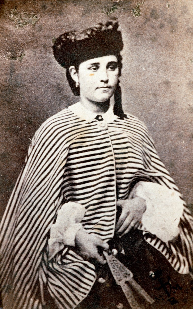 Teresita Garibaldi (1845-1903) 的肖像，意大利爱国者和 Risorgimento Giuseppe Garibaldi (1807-1882) 及其第一任妻子 Anita (1821-1849) 英雄的女儿。 摄影私人收藏 作者 未知艺术家