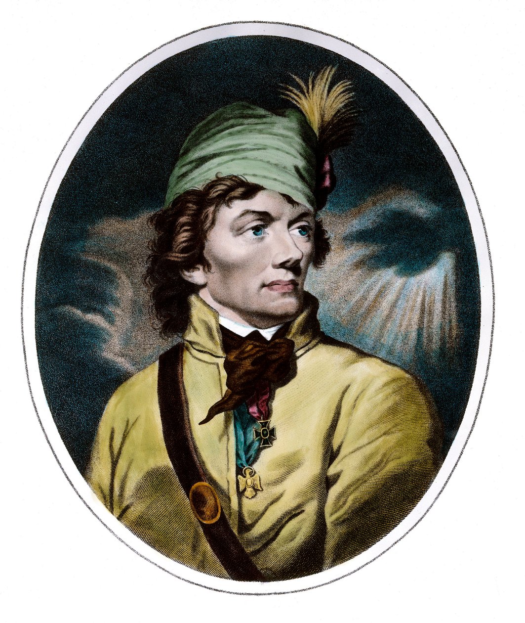 泰德乌斯（塔德乌斯）-科修斯科（Kosciuszko）（1746 - 1817）将军和波兰英雄的画像。18世纪的雕版画。私人收藏。 作者 未知艺术家