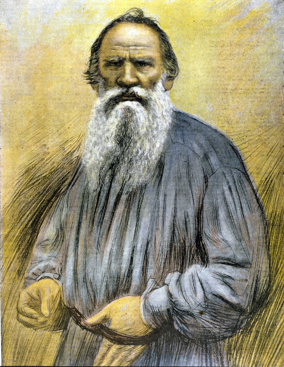 Portrait of Tolstoy. Engraving late 19th century. 作者 未知艺术家