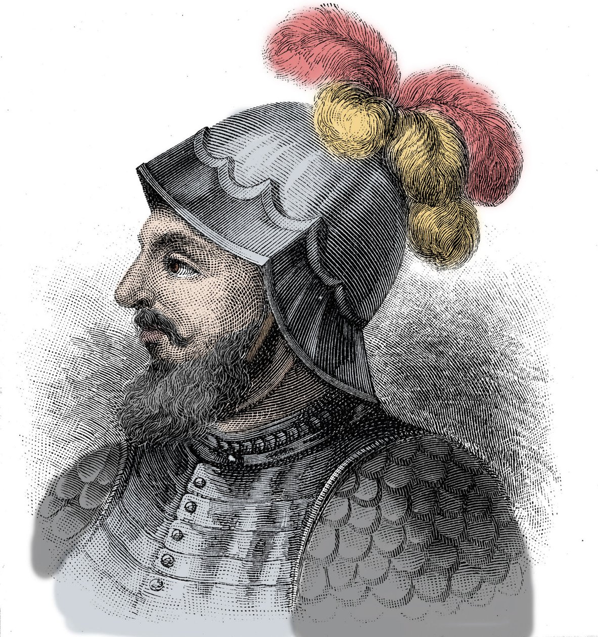 Vasco Nunez de Balboa，西班牙征服者（1475-1517）的肖像 - 雕刻 19 世纪 作者 未知艺术家