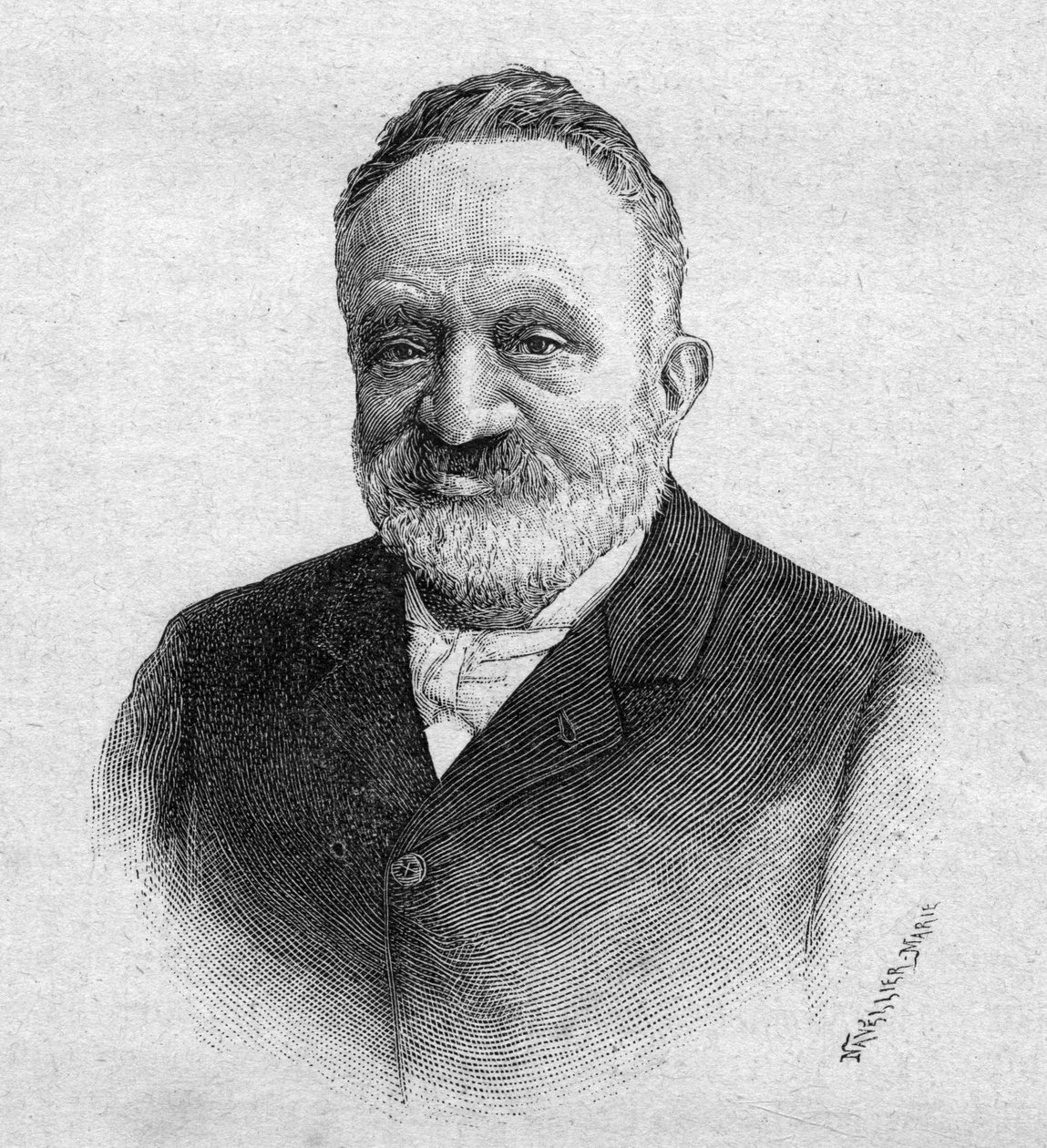 Wilfrid de Fonvielle 1824-1914年法国记者和飞行员的肖像--1893年的雕版画 作者 未知艺术家