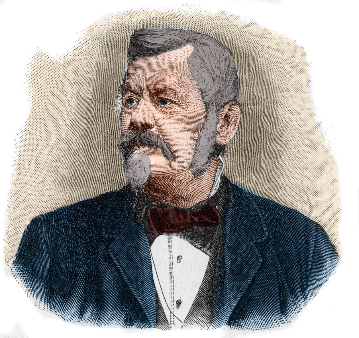 Wilhelm Jordan (1842-1899) 德国大地测量学家的肖像。 作者 未知艺术家