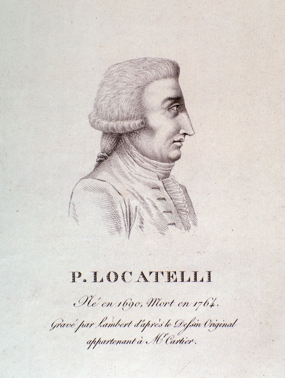 意大利小提琴家和作曲家 Pietro Locatelli (1695-1762) 雕刻的肖像。 18世纪。 博洛尼亚，市民音乐博物馆 作者 未知艺术家