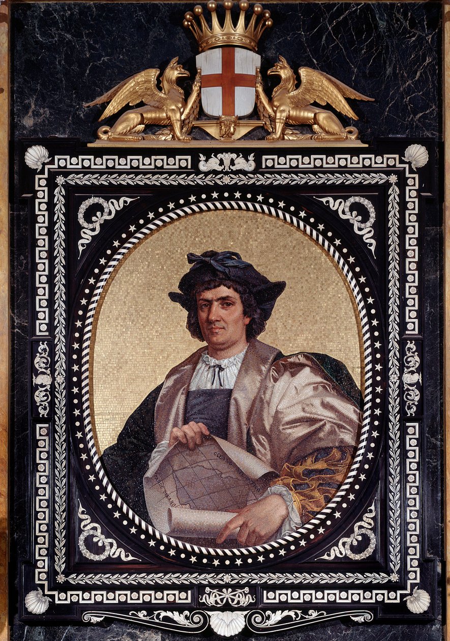 Portrait of the Italian navigator Christopher Columbus (Christopher Columbus, Cristoforo Colombo, Cristobal Colon) (1451-1506) Mosaique 作者 未知艺术家