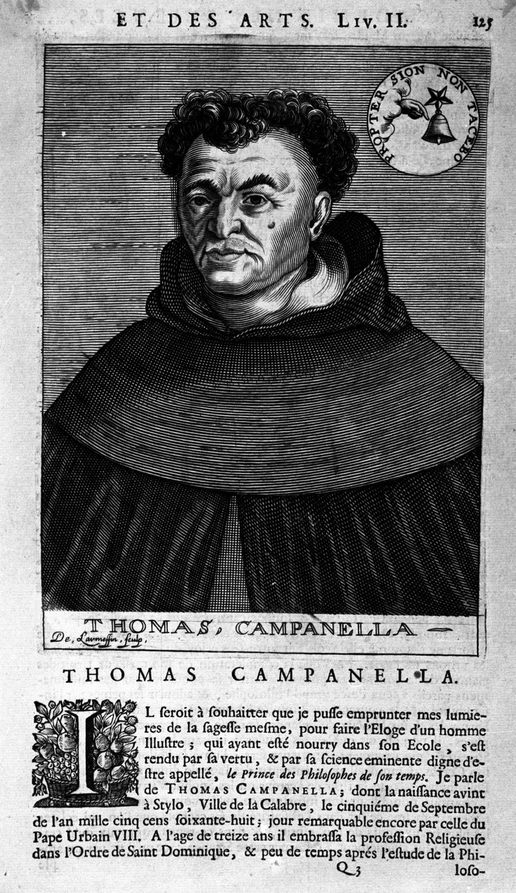 Portrait of the Italian philosopher Tommaso Campanella (1568-1639). leaf of unknown origin of the 17th century 作者 未知艺术家