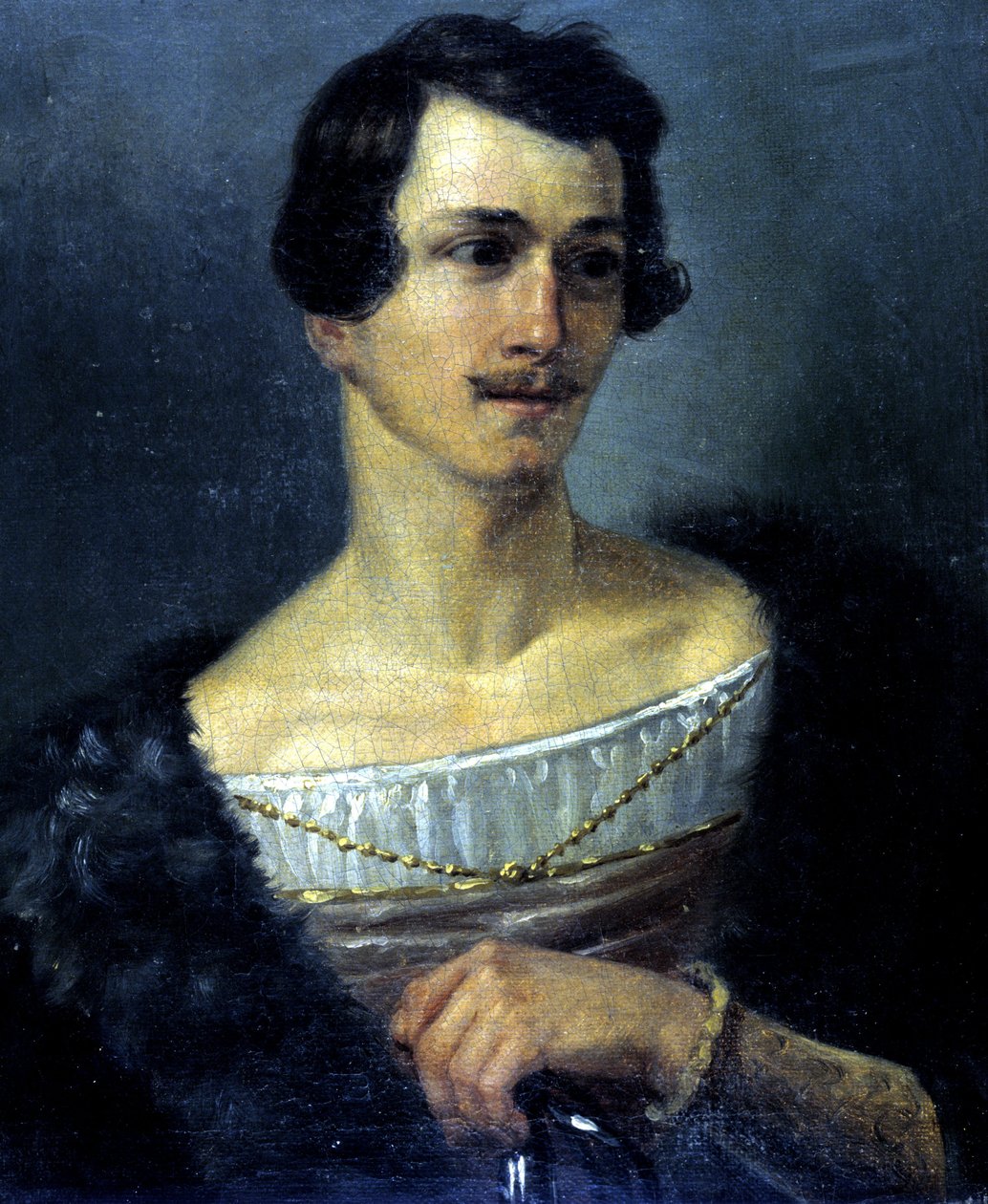 意大利男高音多梅尼科·唐泽利（1790 - 1873 年）在文森佐·贝利尼（Vincenzo Bellini）（1801 年 - 1835 年）的“La Norma”中的肖像。 匿名绘画，米兰斯卡拉博物馆。 作者 未知艺术家