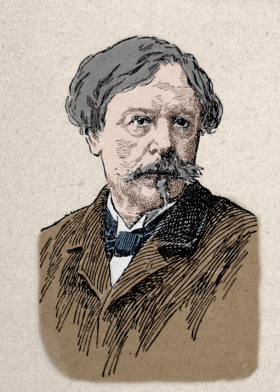 19 世纪作家 Edmond de Goncourt (1822-1896) 的肖像 作者 未知艺术家