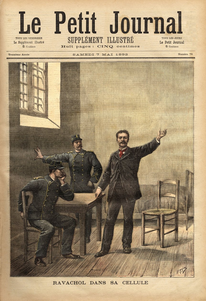 Ravachol (1859-1892, or Francois Claudius Koenigsberg) in his cell, after his hearing at the assizes on April 26 作者 未知艺术家