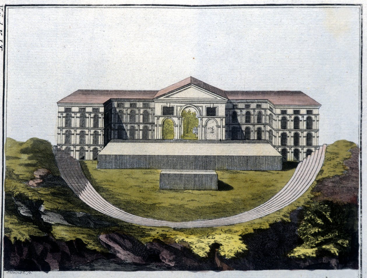 重建雅典巴库斯希腊剧院。 - 在费拉里奥编着的“古代与现代服装”中。 米兰 作者 未知艺术家